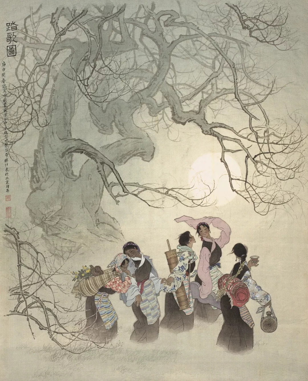 朱理存  踏歌图  112×90cm  1980年  中国画