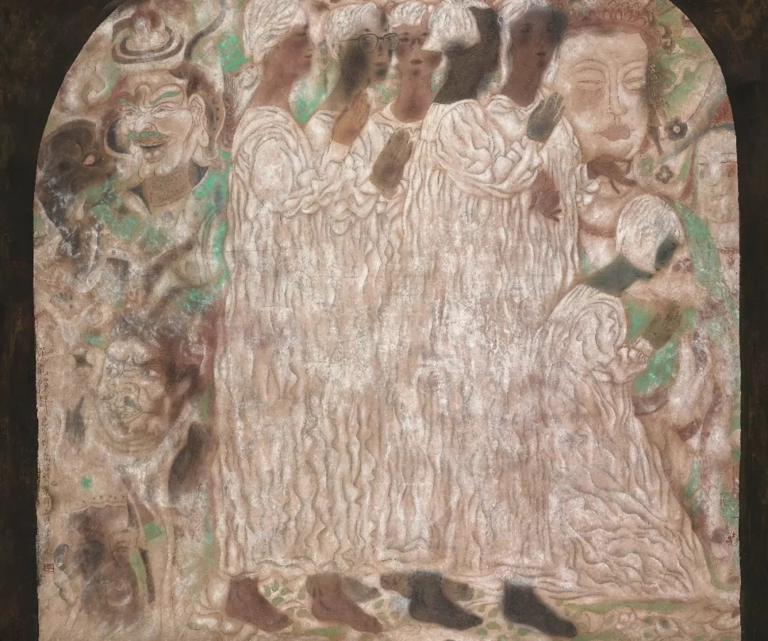 唐勇力  顶礼膜拜  80×94cm  1991年  中国画