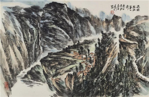 舒建新 远眺怒江第一湾 68cm×54cm