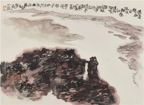 方土 香炉寺写生 32cm×44cm