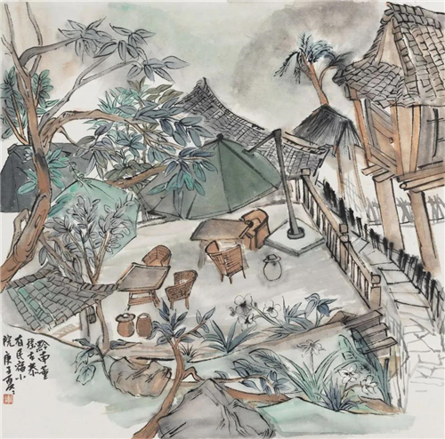 李夏夏 黔南董瑶古寨 32cm×32cm