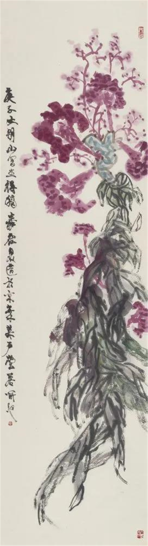 邓嘉德 花鸟画之二 180cm×45cm