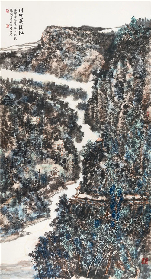 赵卫 川中嘉陵江 247cm×124cm 国画