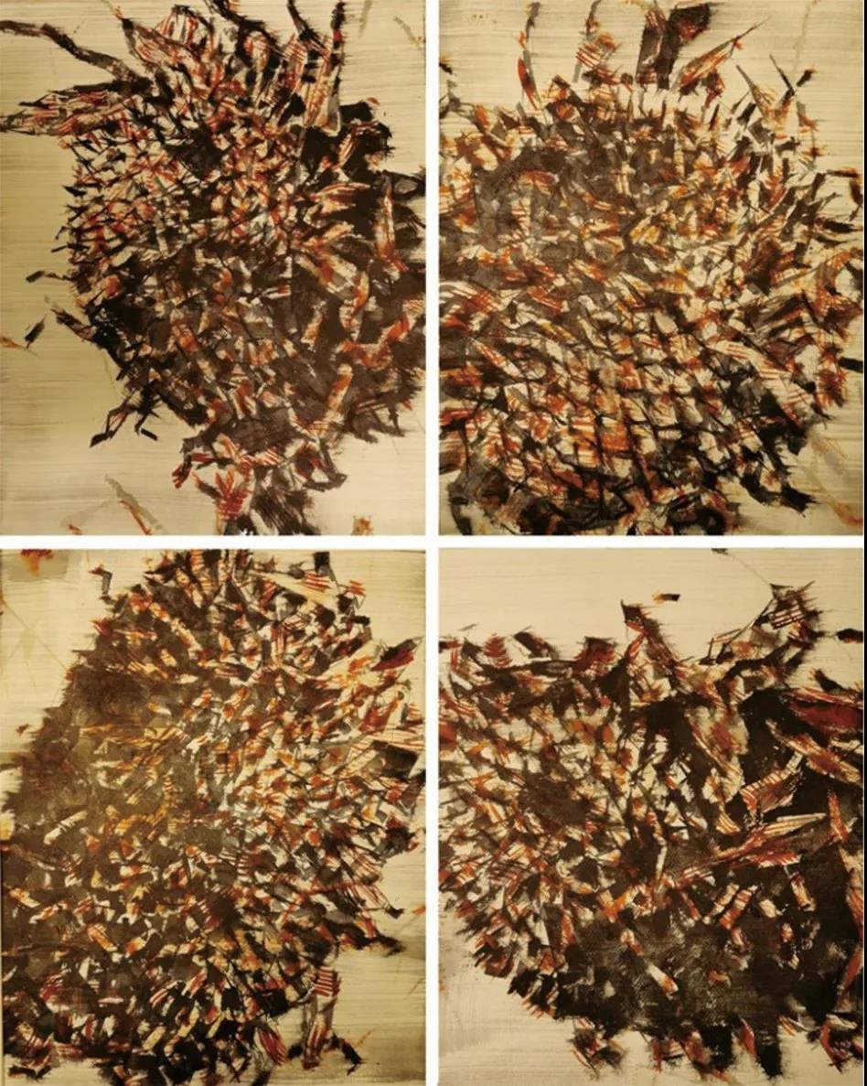 许江 向阳花的坚强——献给前线的英雄们 水彩画