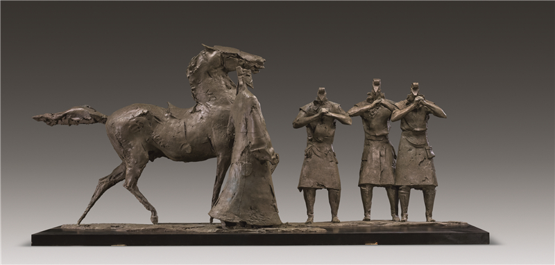 洪涛 郭子仪卸甲降回纥 雕塑 317cm×100cm×138cm