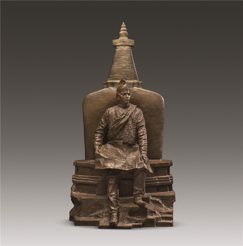 项金国 尼泊尔建筑师阿尼哥修建妙应寺 雕塑 57cm×42cm×110cm