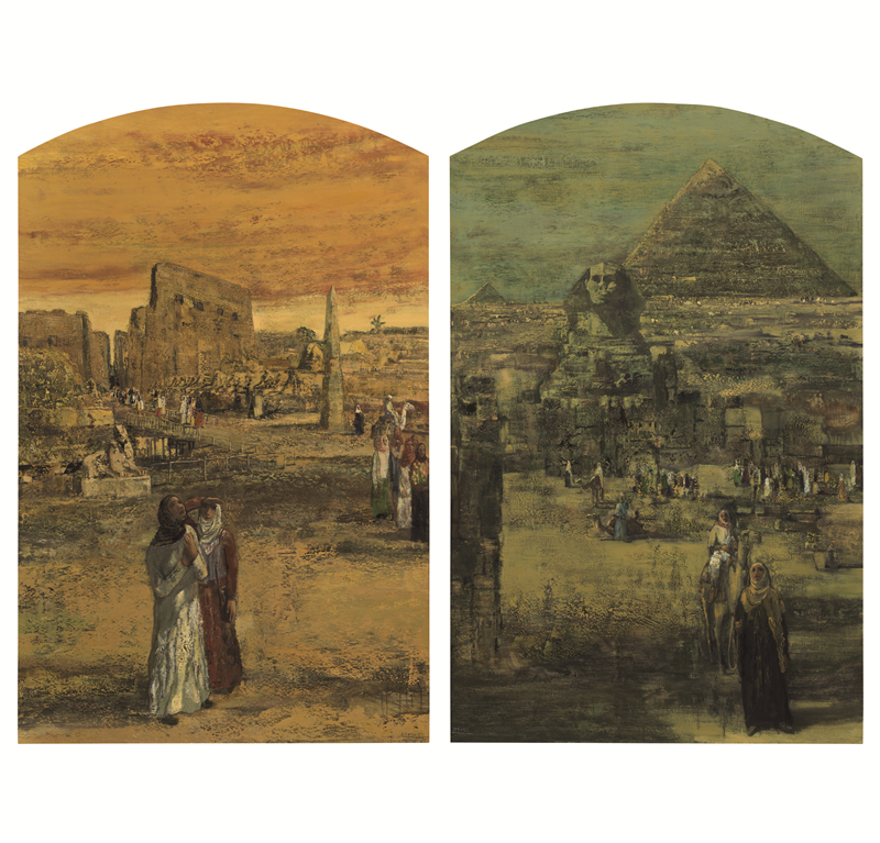任传文 梦系撒哈拉 油画 199cm×123cm×2