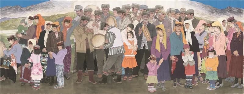 叶华 丝路明珠帕米尔 国画 200cm×497cm
