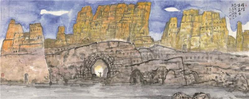 吴山明 煌煌古高昌 国画 144cm×364cm