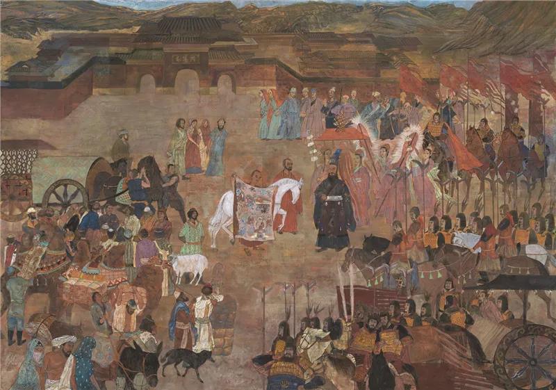 王赞、王雄飞、杜琛、王昶 永平求法 国画 148cm×210cm
