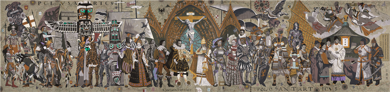 王艺青 发现世界 版画 298cm×1253cm