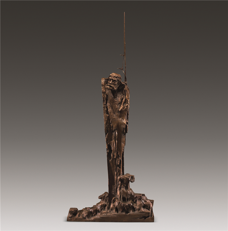 于世宏 苏武牧羊 雕塑 75cm×24cm×175cm