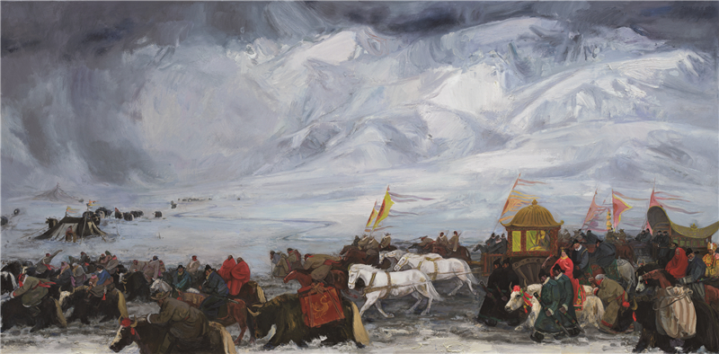 王琨 文成公主 油画 200cm×400cm