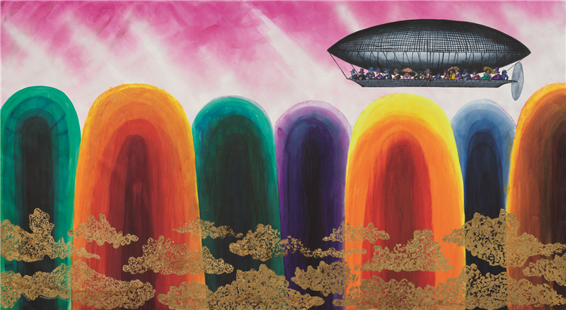 埃尔韦·迪·罗萨 （法国）丝绸之路 油彩 220cm×394cm