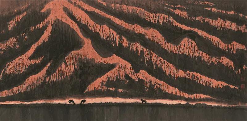 周韶华 阿尔泰山 国画 121cm×247cm