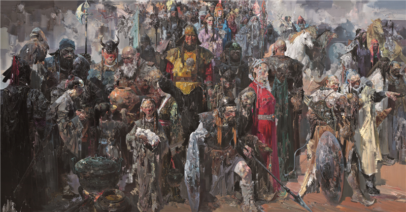 张延昭 南匈奴内迁 油画 260cm×495cm