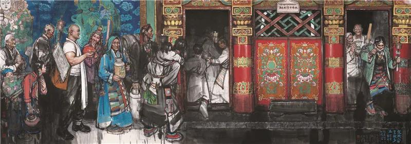 史国良 文成公主故乡土 国画 163cm×462cm