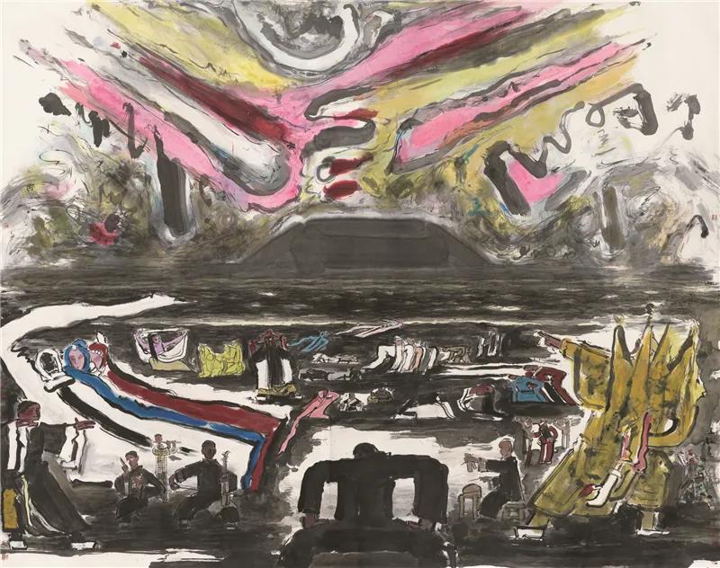 张立柱 大秦正声 国画 288cm×366cm