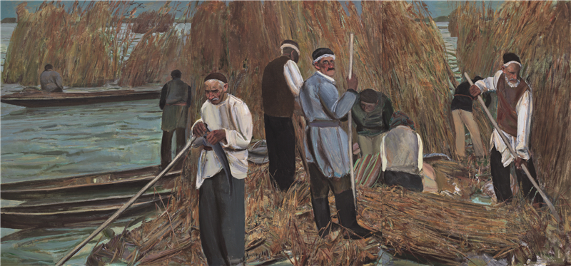 赵培智 西域往事——遥远的罗布泊 油画 210cm×450cm