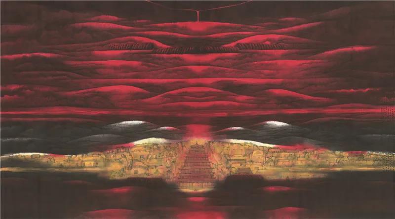 卢禹舜 永远的敦煌 国画 192cm×349cm