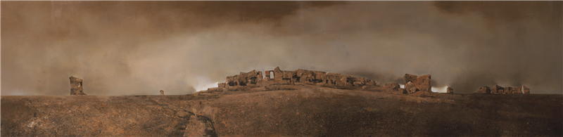 王卓 踏古 油画 110cm×450cm