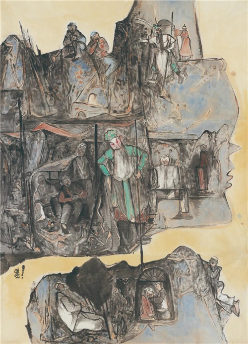 李晓柱 黄河两岸是家乡 纸本设色 247cm×178cm 2020年
