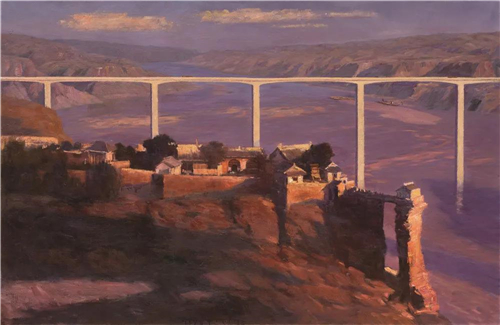 宛少军 古思映长桥 布面油画 130cm×200cm  2020年