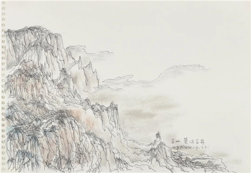 徐水平 兰州湾写生—石林景区外 纸本设色  26cm×37cm  2020年