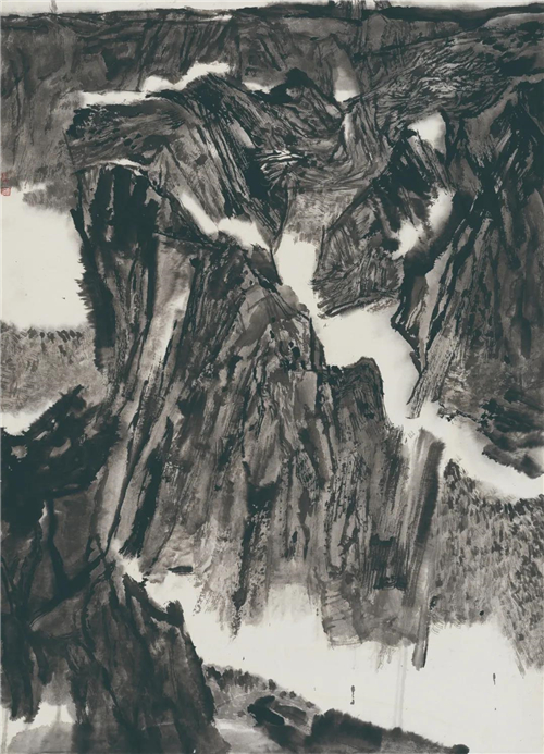 陈钰铭  陕北写生之一  纸本水墨 108cm×78cm 2020年