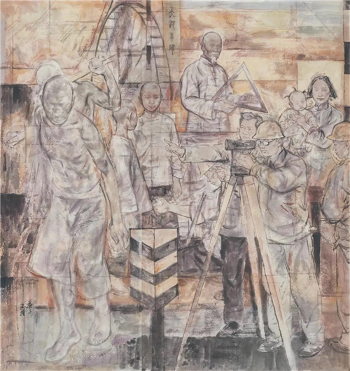 卢志强  大河丰碑  纸本设色  122cm×115cm  2020年