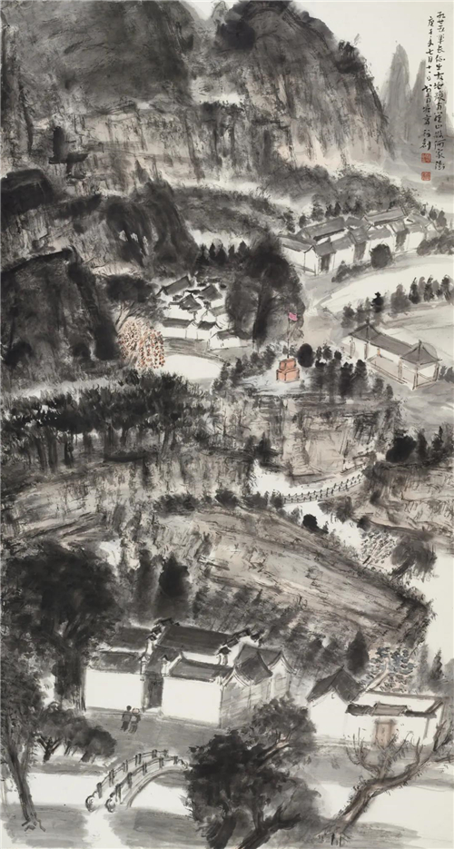 桂行创 红25军长征出发地豫南罗山县何家冲 180×95cm