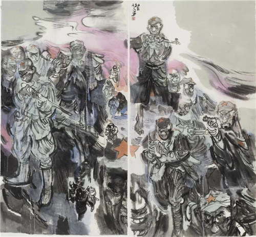 张江舟 红云 180×180cm