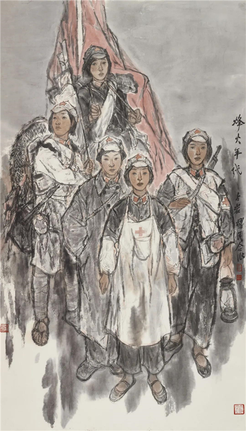 梁占岩 汪耀民 烽火年代 200×120cm