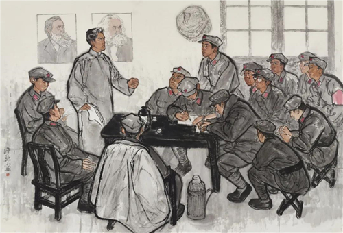 汪浩然 檀树岗会议 136×197cm
