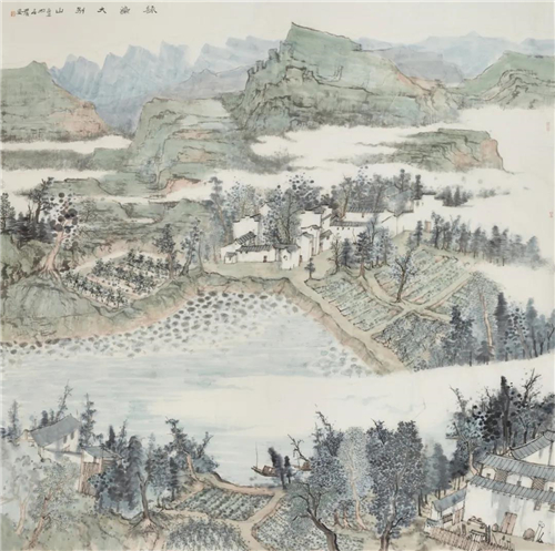 何加林 绿染大别山 200×200cm