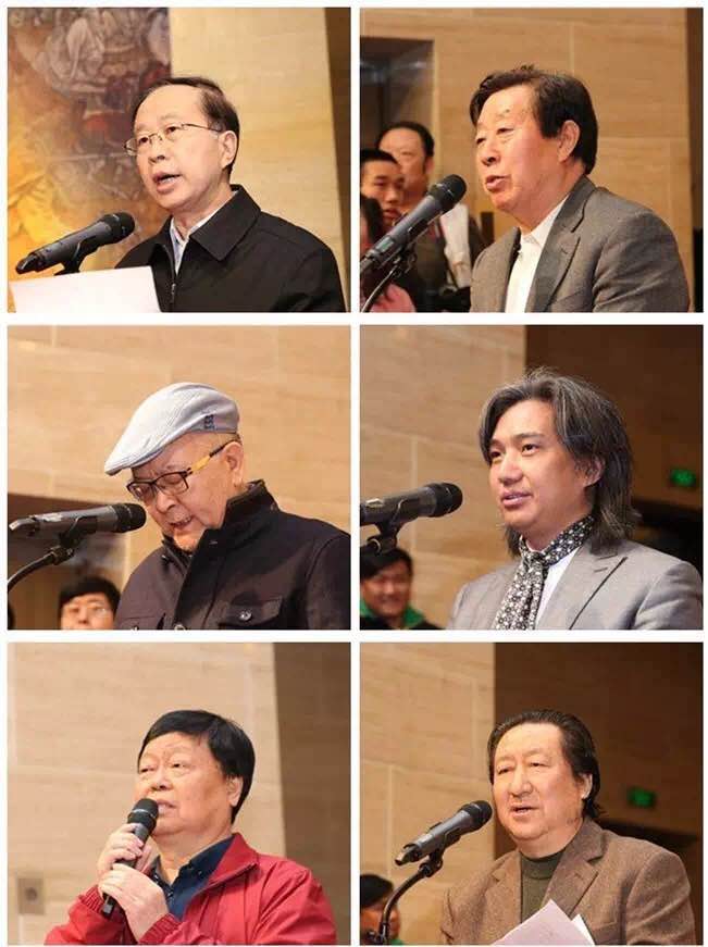 左中一、刘大为、龙瑞、吴为山、王西京分别在开幕式上致辞，杨晓阳致答谢词