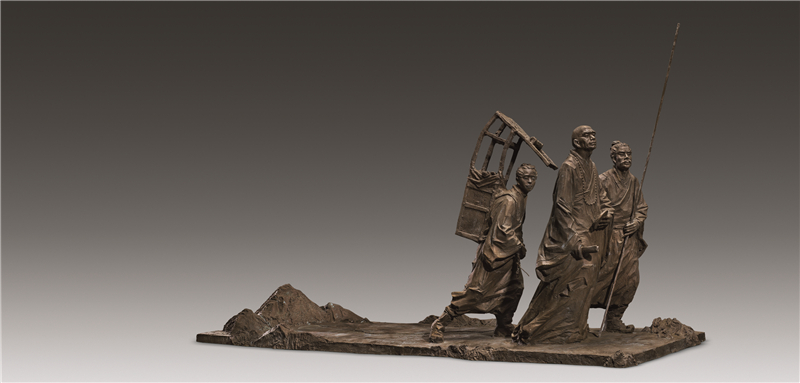 景育民 中国古代僧一行的科学成就 雕塑 203cm×68cm×111cm