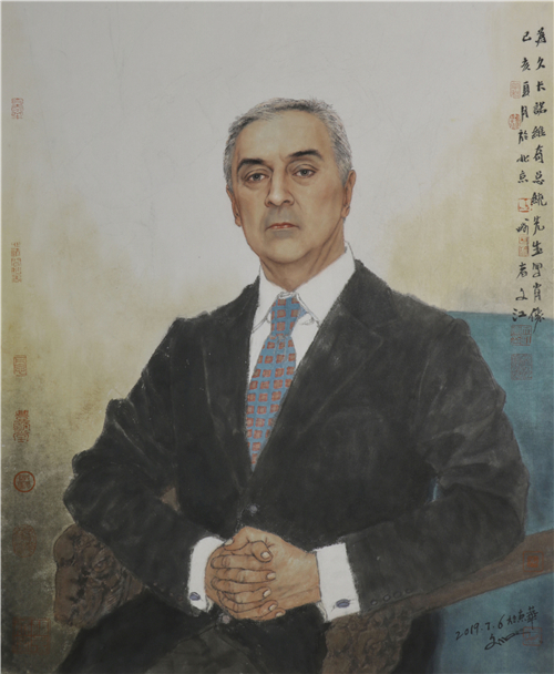 于文江 黑山总统米洛·久卡诺维奇肖像 2019