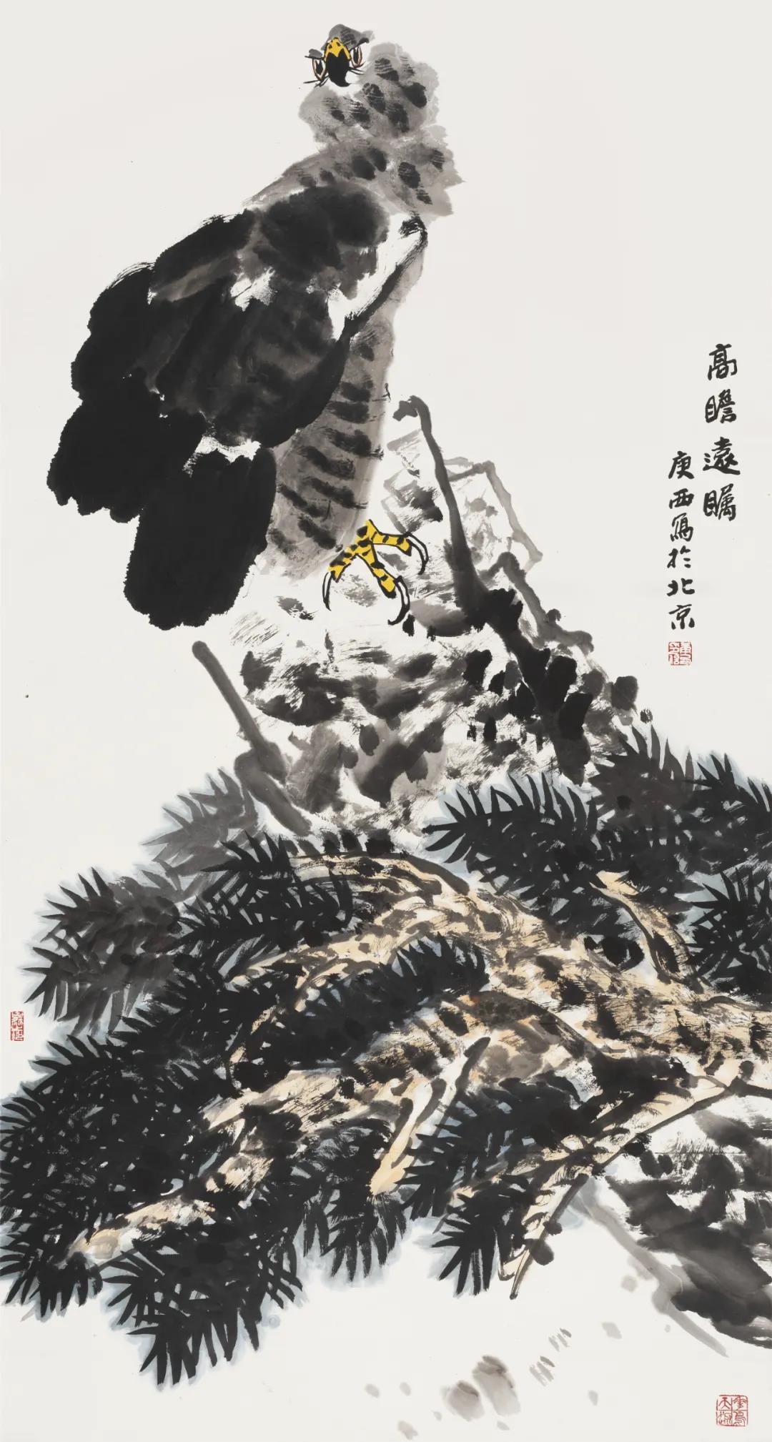 詹庚西 高瞻远瞩之一 纸本设色 180cm×97cm 2009年