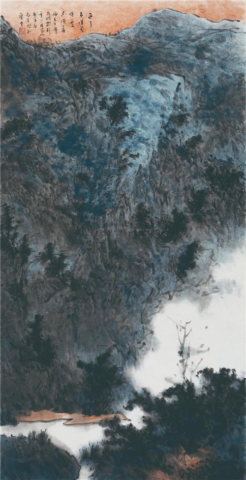 徐水平 井冈山黄洋界 138cm×70cm 中国画 2020年