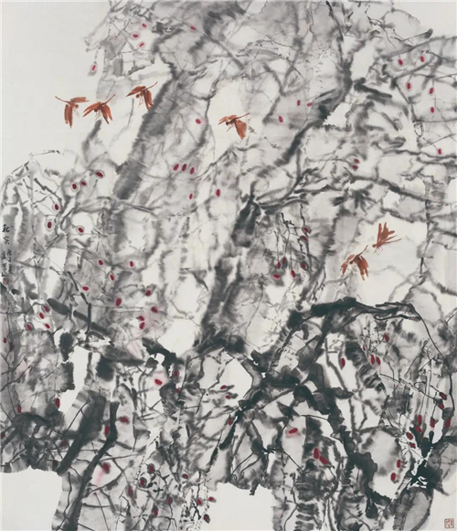 乔宜男 秋实——喀什秋末的红枣 144cm×167cm 中国画 2020年