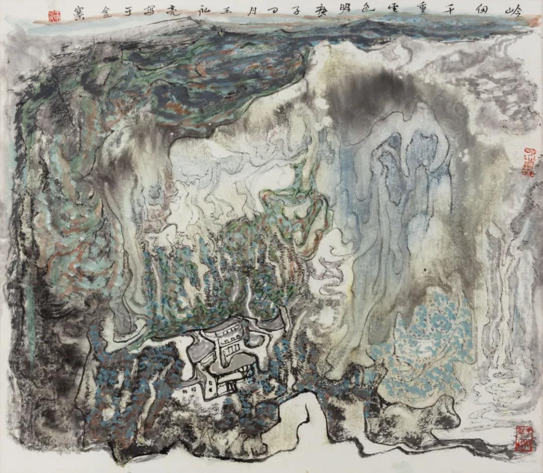 王永亮《岭仞千重云色明》68cm×68cm