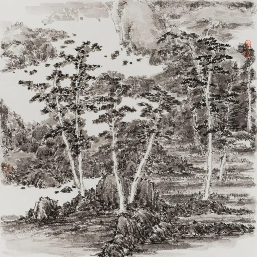 朴文光《山水小品》27.5cm×27.5cm