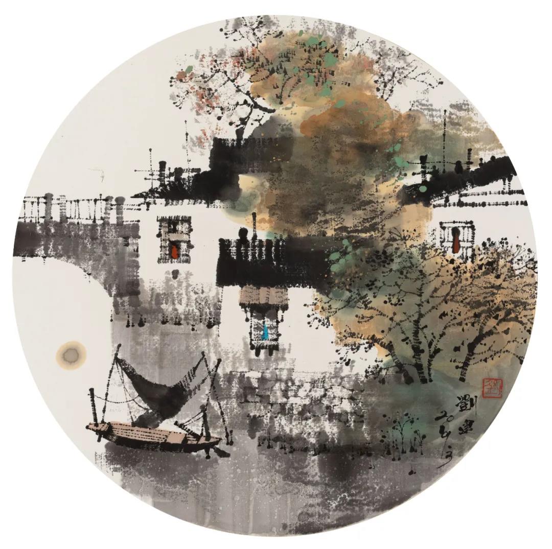 刘建《水乡三月》38cm×38cm