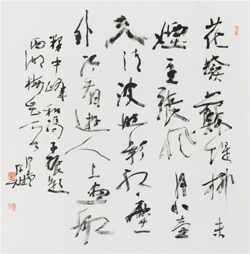 洪厚甜 元中峰和尚题梅花诗 纸本 69cm×67cm 2017年