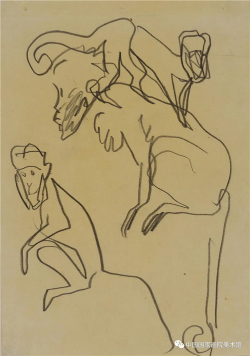 《猴》 约20世纪60年代 纸本、铅笔  13cmx19cm 2012年入藏