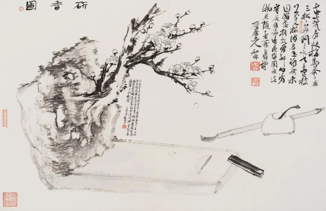 何加林《研香图》37cmx57cm