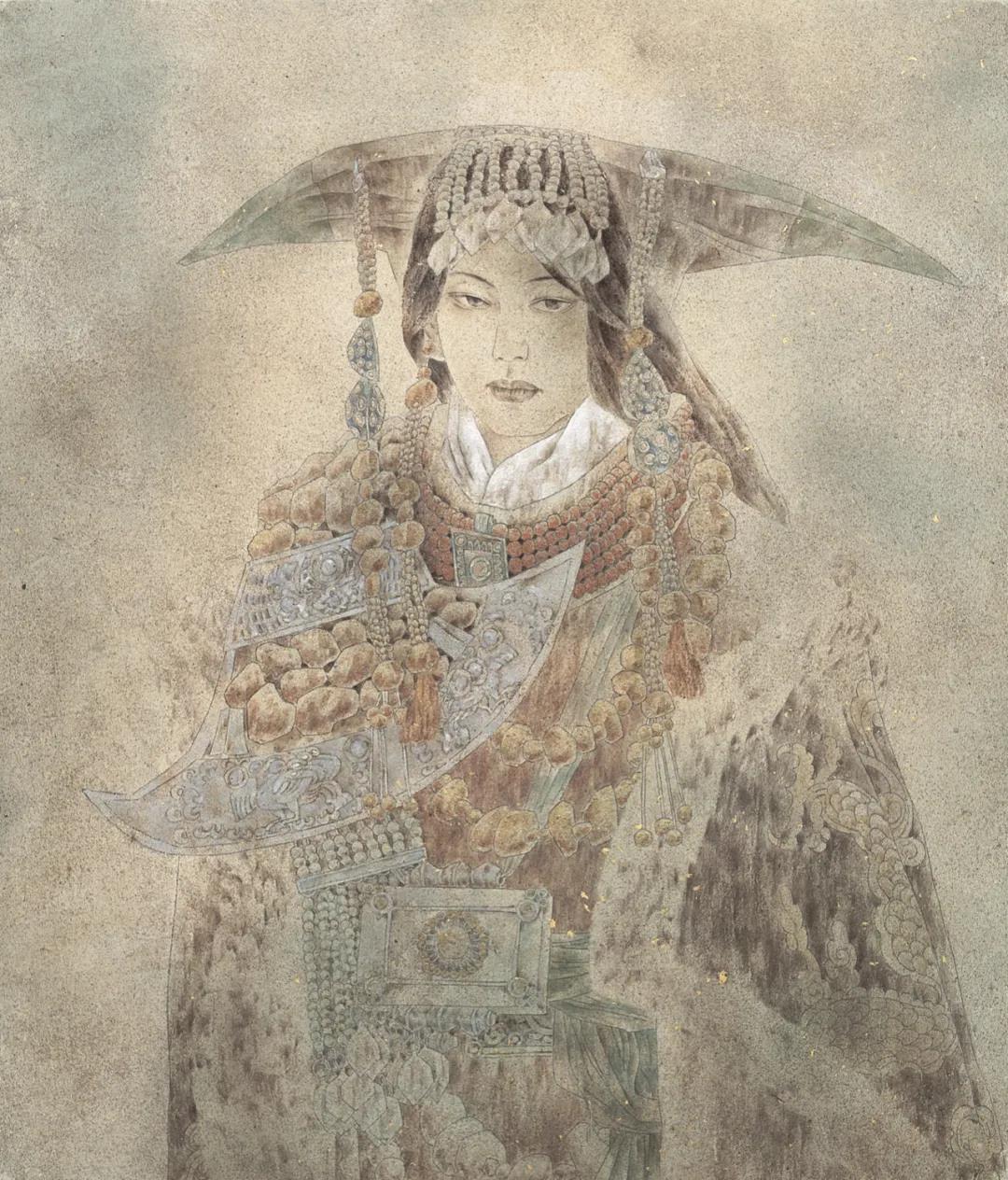 吉日 纸本重彩 73×61cm 1998年