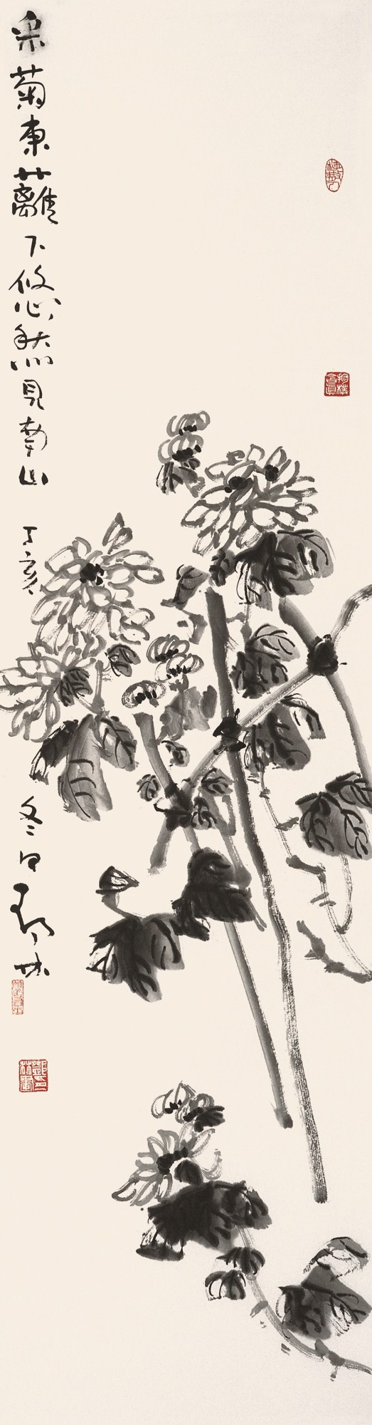 邓林 《梅兰竹菊四条屏》 136cm×34cm×4 2007年 纸本2