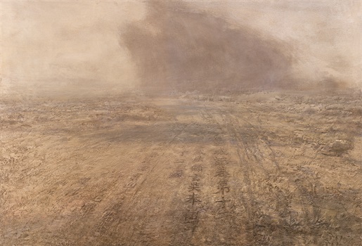 钟涵 《沙尘暴之履涉》  综合材料 120 cm×176 cm 2006年—2008年